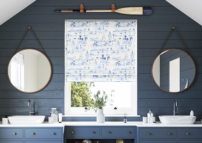Voyage, Atlantic Blue - Motorised Roman Blind - Image 3